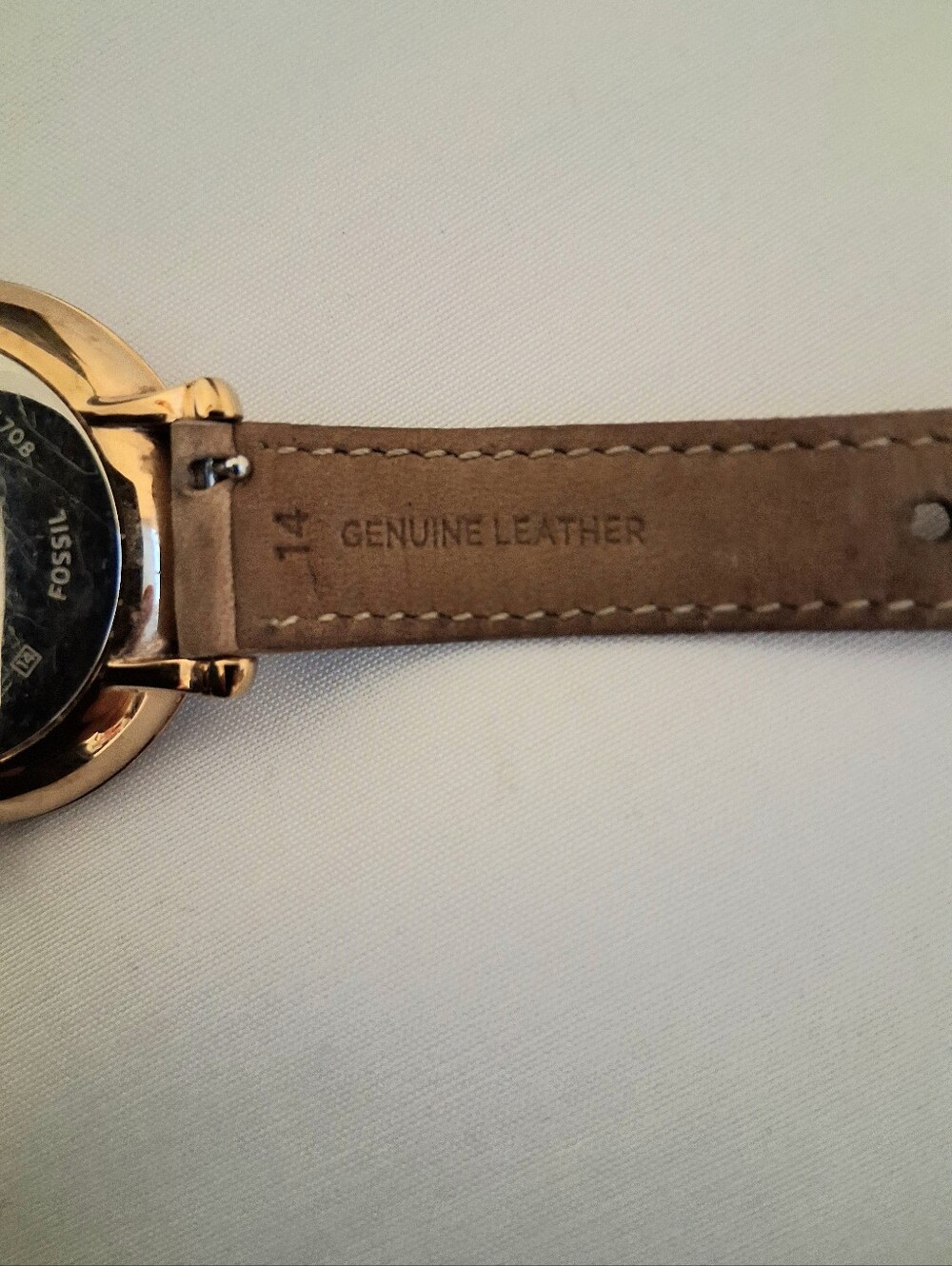 FOSSIL SLIM ROUND TAN LEATHER WATCH - Picture 9 of 11